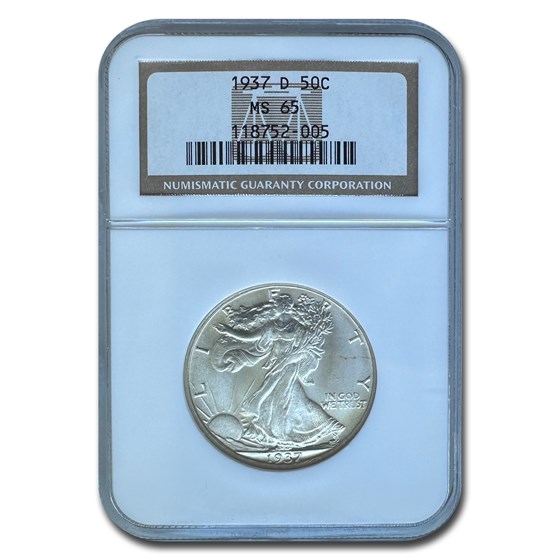 1937-D Walking Liberty Half Dollar MS-65 NGC 1937-D Walking Liberty Half Dollar MS-65 NGC